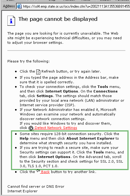 Error Message Example